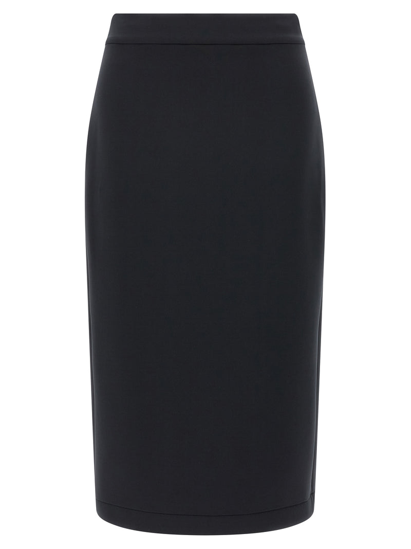 MONCLER GENIUS Black Polyester Midi Skirt