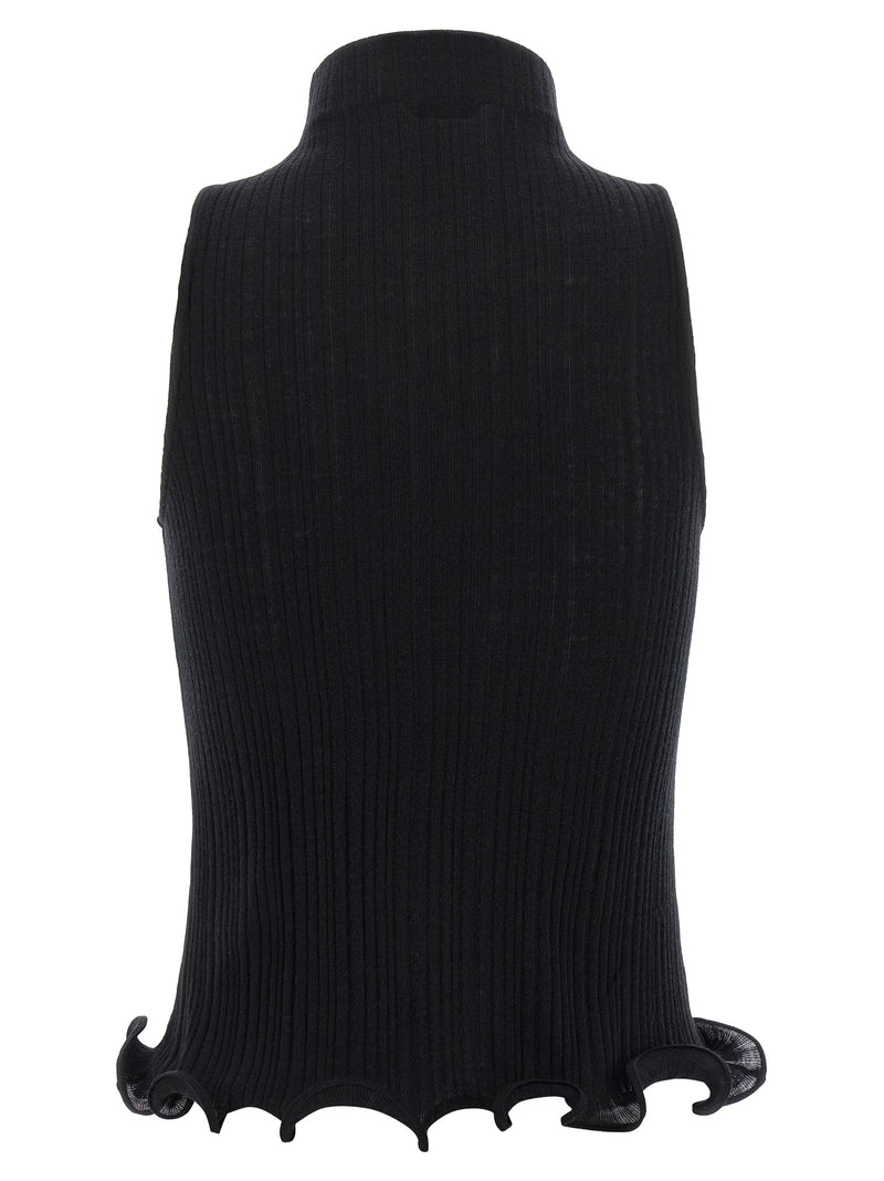 Fendi Black Polyester Sleeveles T-Shirt