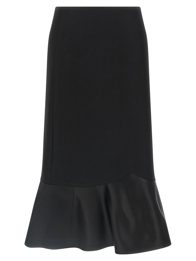 Fendi Black Virgin Wool Midi Skirt