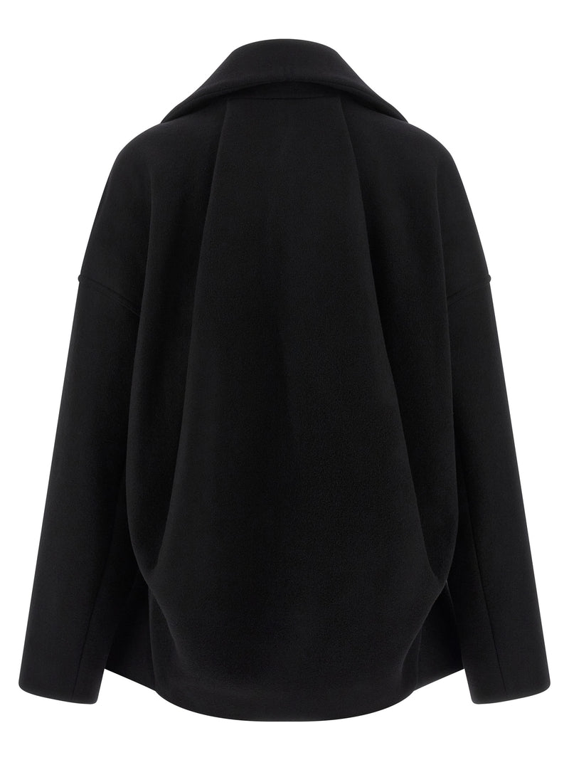Rick Owens Black Virgin Wool Coat