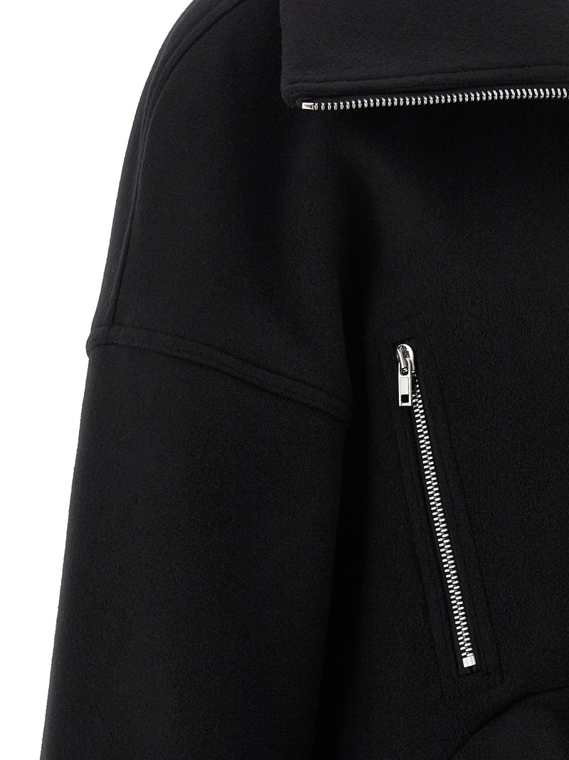 Rick Owens Black Virgin Wool Coat