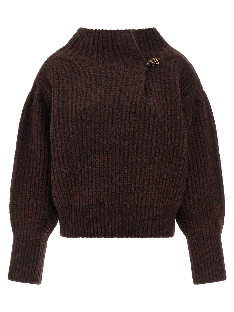 Cardigan en laine bordeaux Dries Van Noten