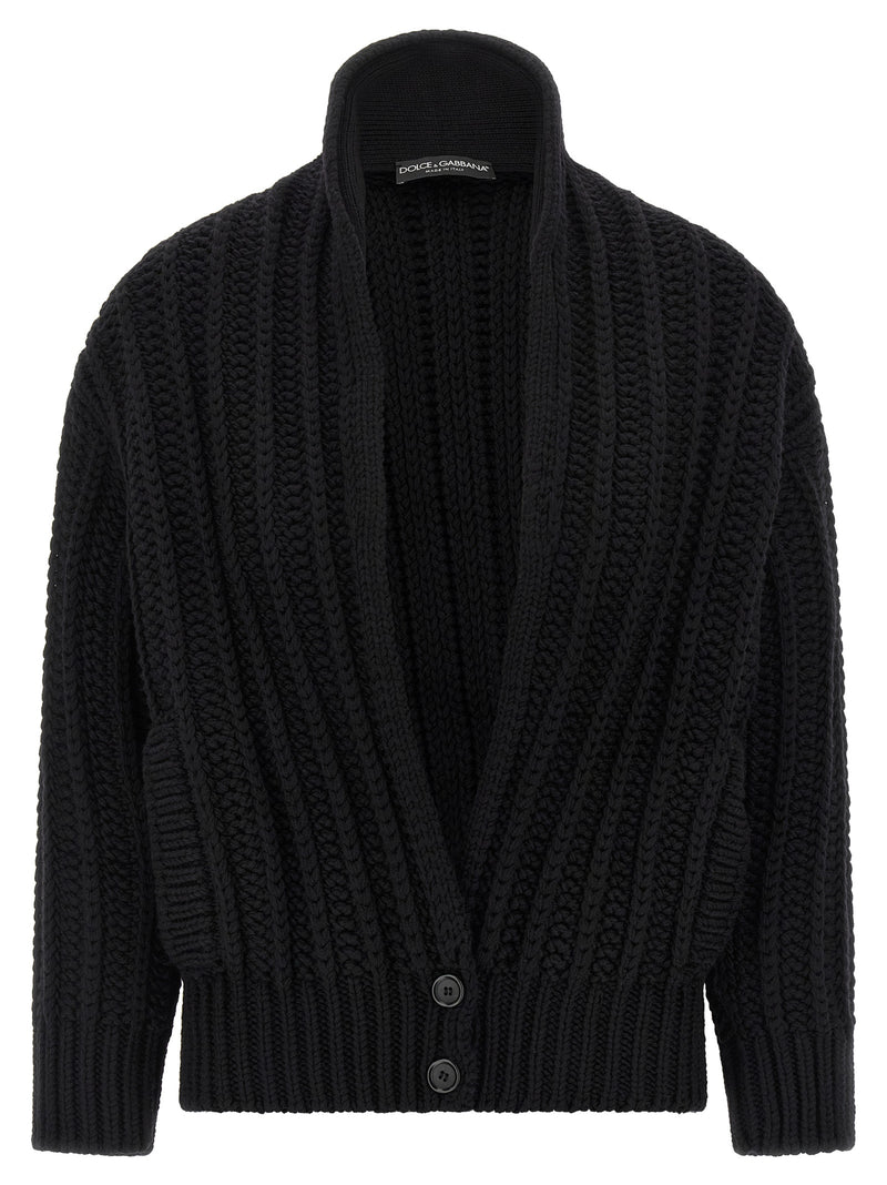 Dolce & Gabbana Black Virgin Wool Cardigan