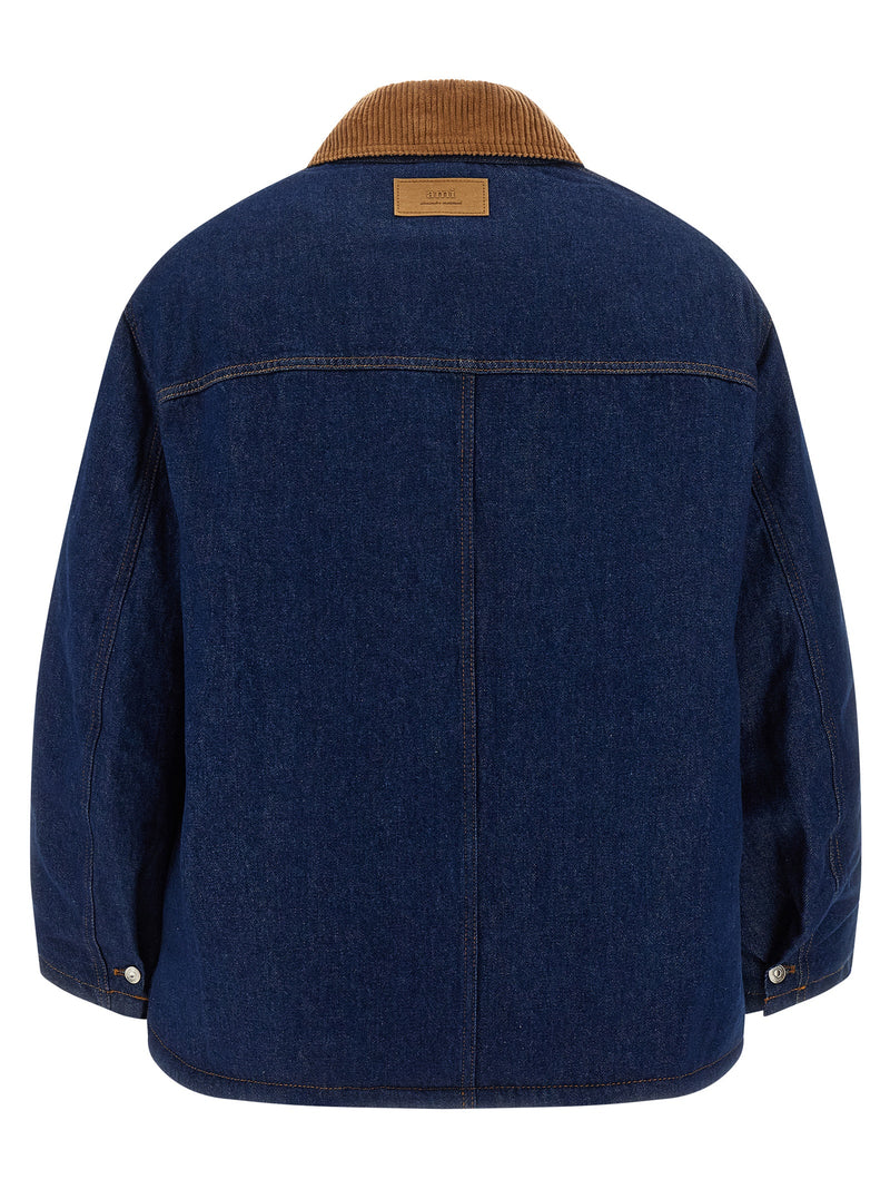 Ami Paris Blue Cotton Denim Jacket