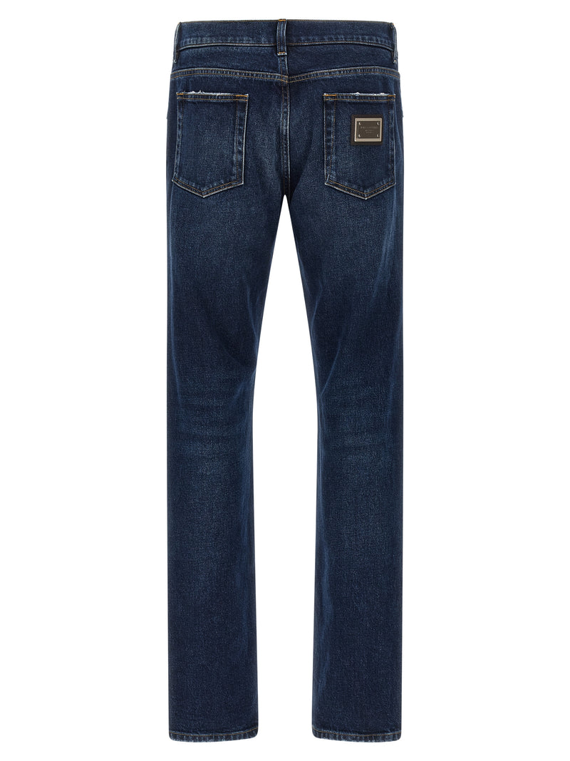 Dolce & Gabbana Blue Cotton Straight-Leg Jeans