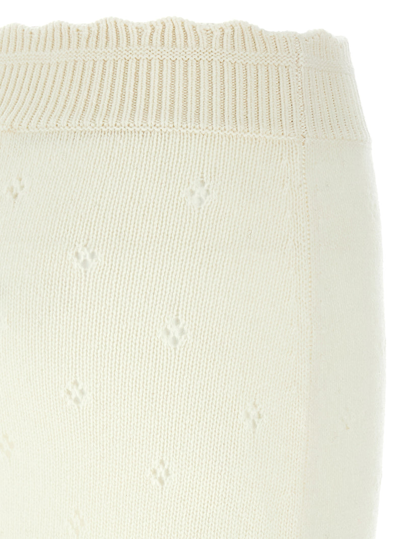 Chloé White Wool Long Skirt