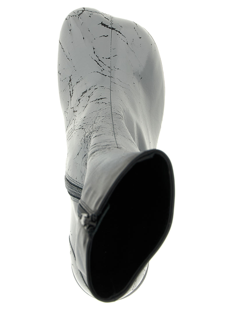 MM6 Maison Margiela Gray Lambskin Ankle Boots