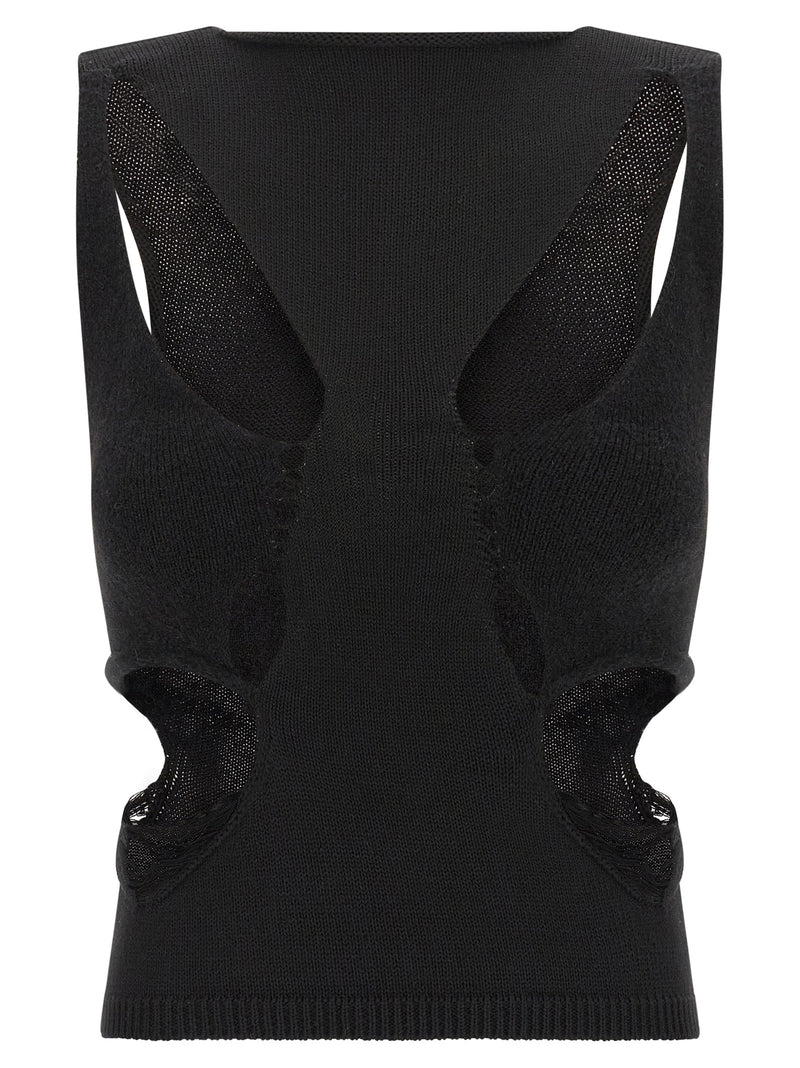Rick Owens Black Wool Tank Tops