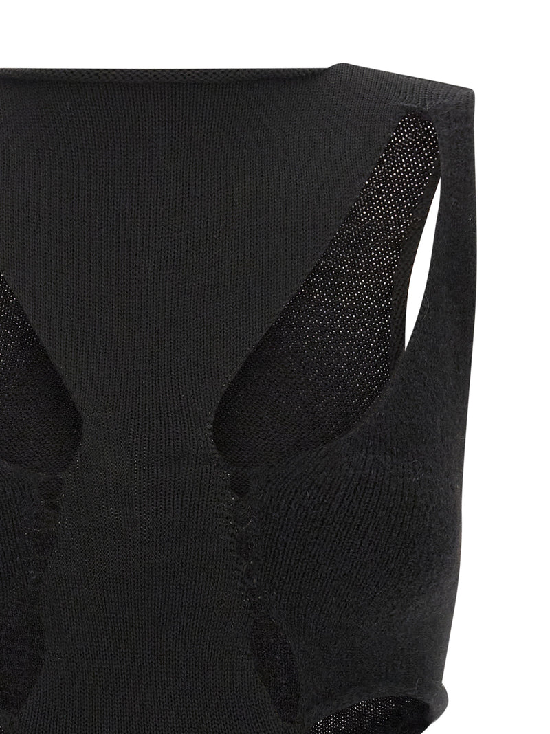 Rick Owens Black Wool Tank Tops