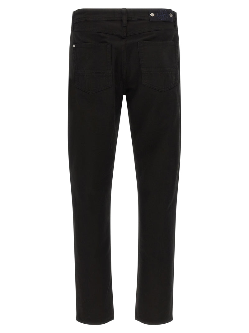 Stone Island Black Cotton Straight-Leg Jeans
