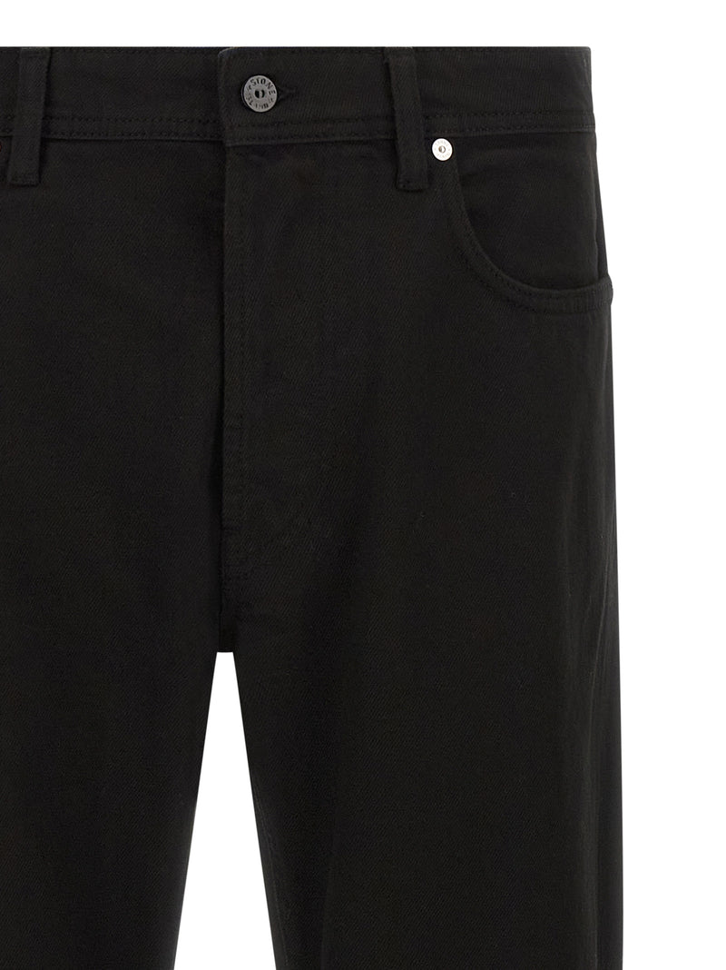 Stone Island Black Cotton Straight-Leg Jeans