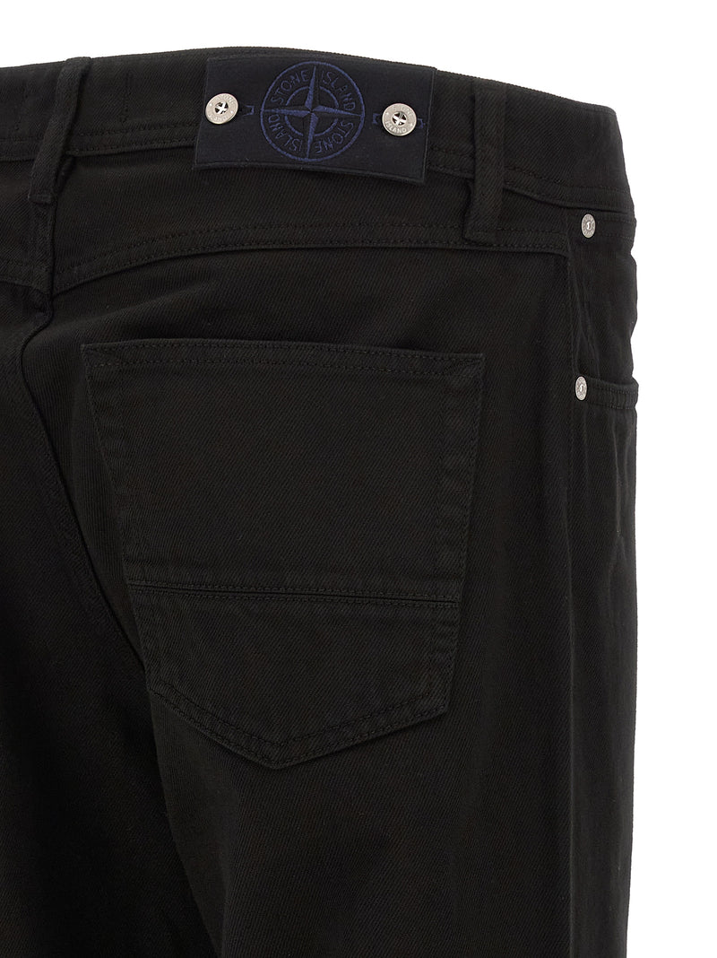 Stone Island Black Cotton Straight-Leg Jeans