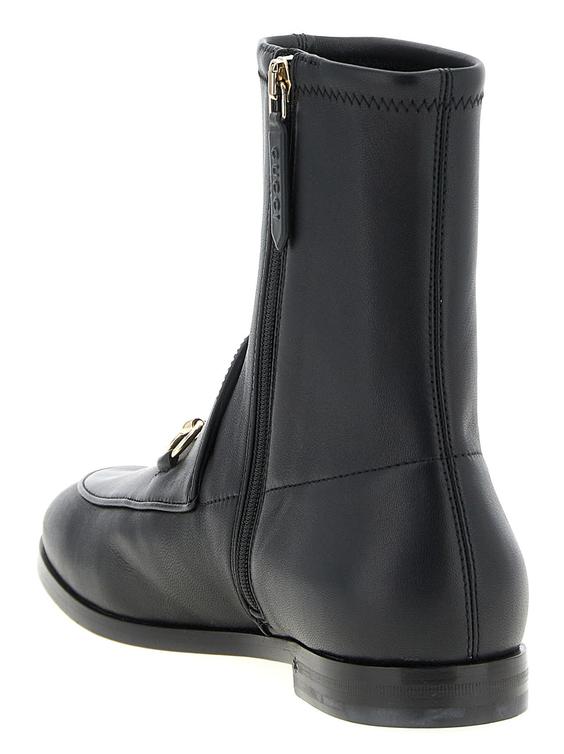 Gucci Black Lamb Leather Ankle Boots