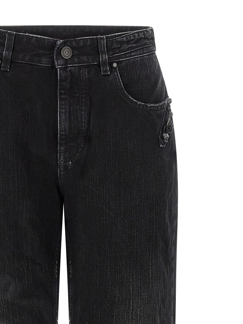 Balenciaga Black Cotton Straight-Leg Jeans