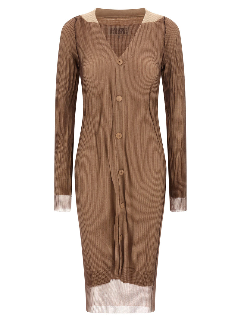 MM6 Maison Margiela Beige Polyamide Midi Dress