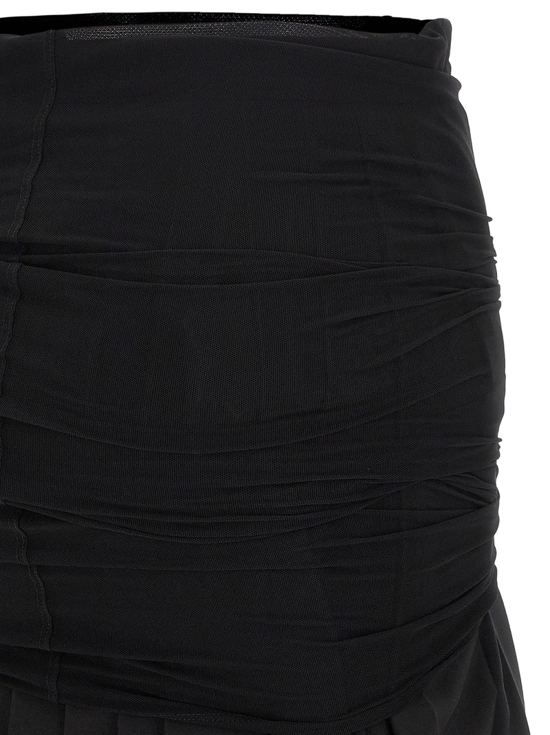 MM6 Maison Margiela Black Polyester Midi Skirt