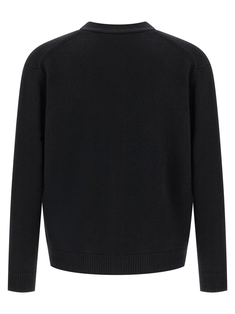 Maison Kitsuné Black Merino Wool Cardigan
