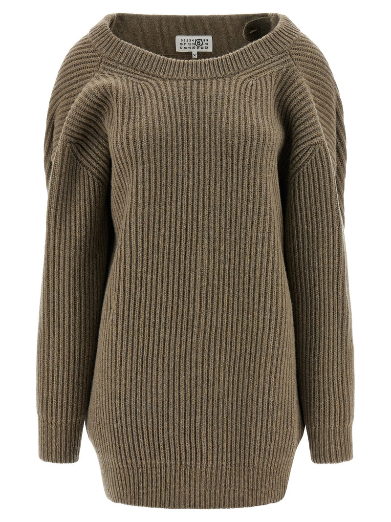 MM6 Maison Margiela Beige Virgin Wool Short Dress