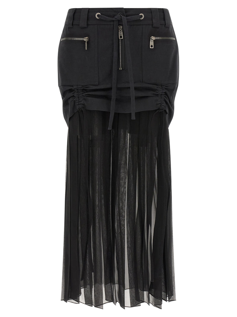 Dolce & Gabbana Black Silk Midi Skirt