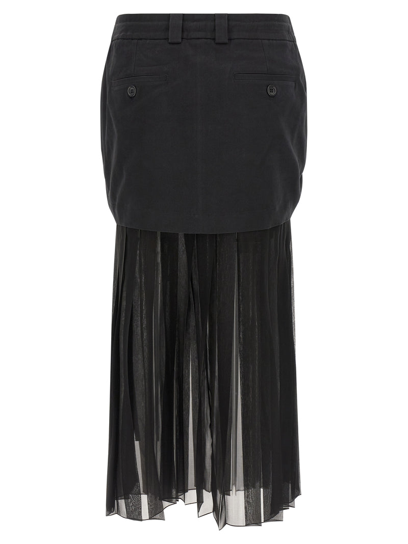 Dolce & Gabbana Black Silk Midi Skirt