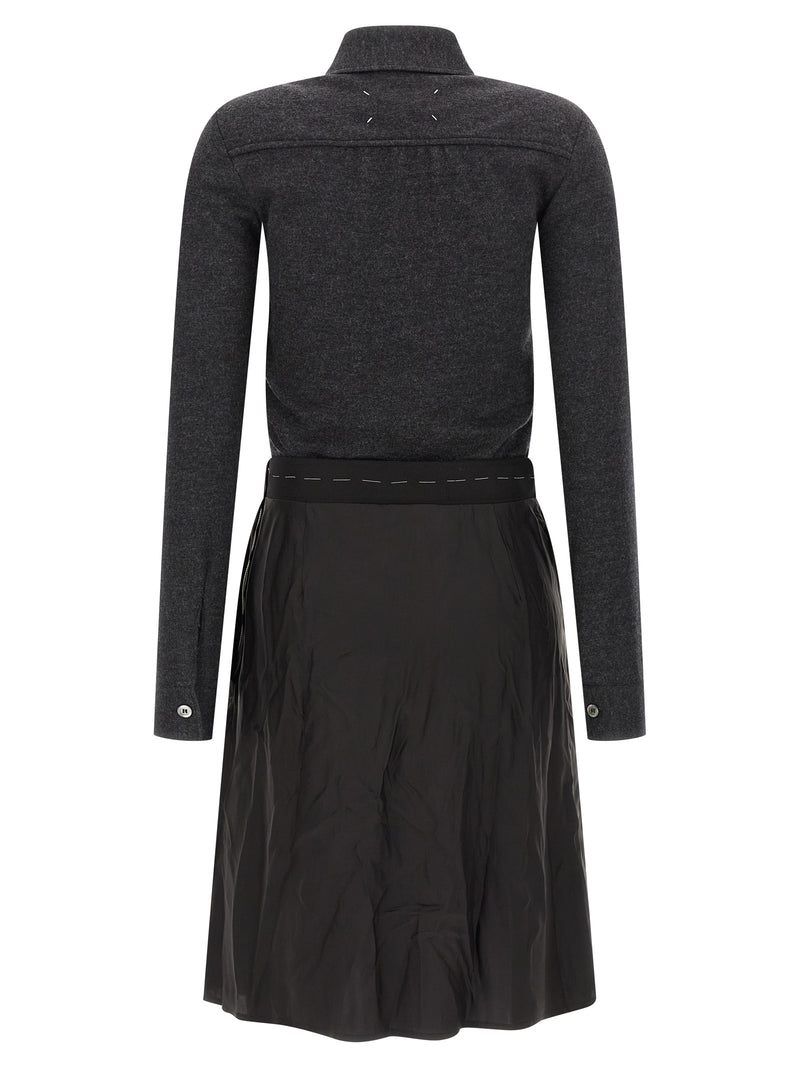 Maison Margiela Gray Virgin Wool Midi Dress