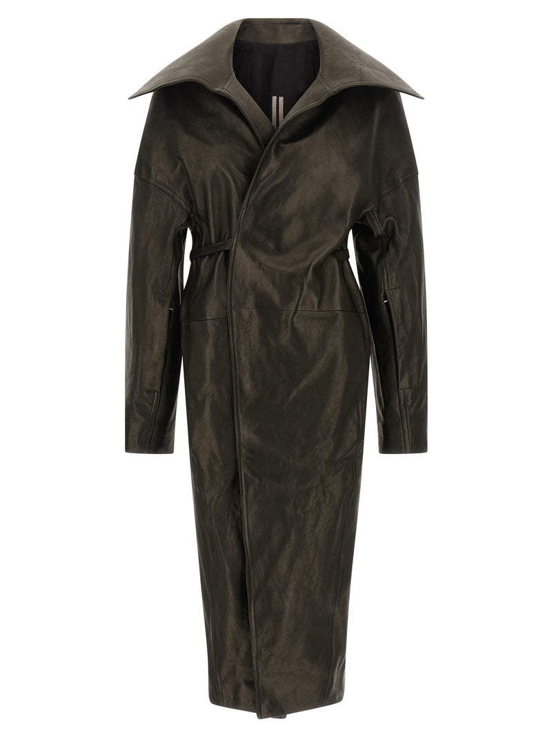 Rick Owens Black Lamb Leather Coat