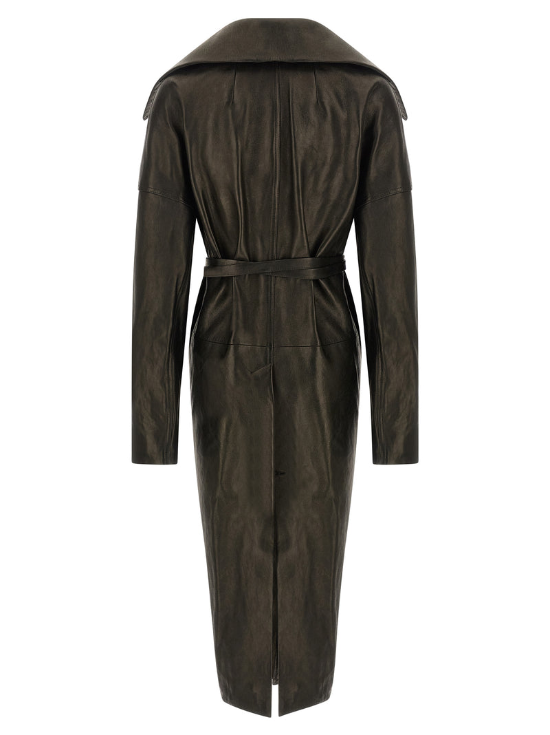 Rick Owens Black Lamb Leather Coat