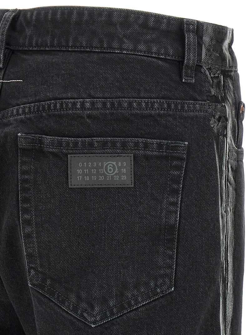 MM6 Maison Margiela Black Cotton Tapered Jeans