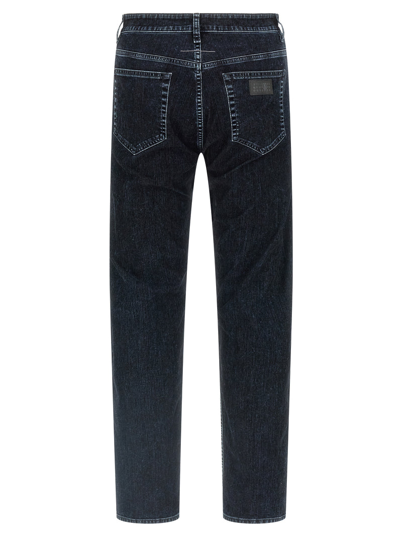 MM6 Maison Margiela Black Cotton Straight-Leg Jeans