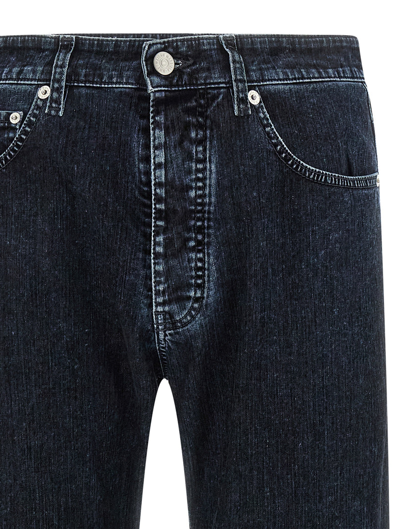 MM6 Maison Margiela Black Cotton Straight-Leg Jeans