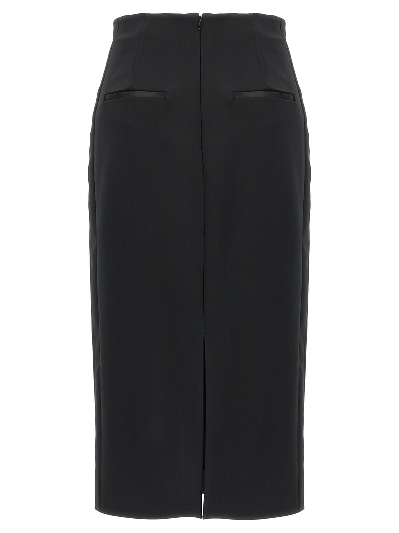 Max Mara Black Viscose Midi Skirt