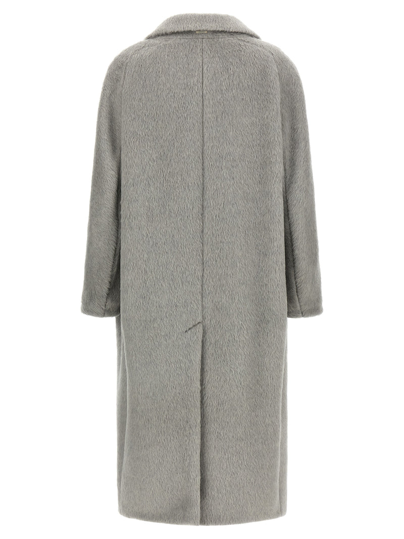 'S Max Mara Gray Alpaca Leather Coat
