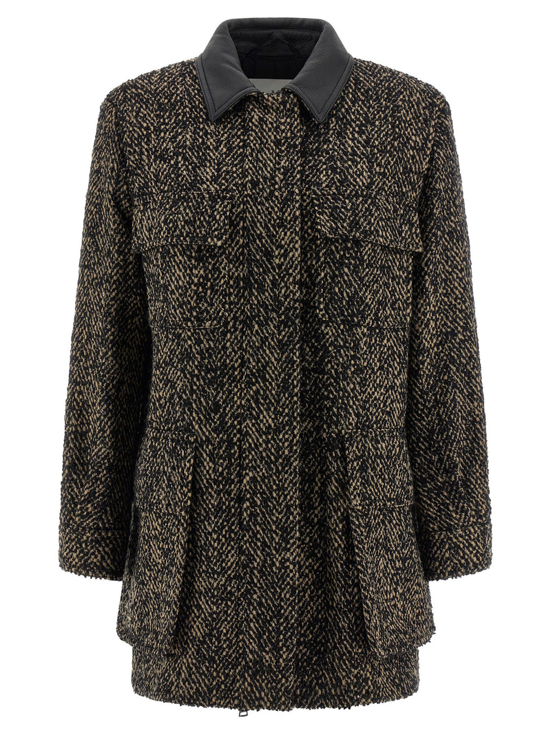 Max Mara Multicolor Virgin Wool Shell Jacket
