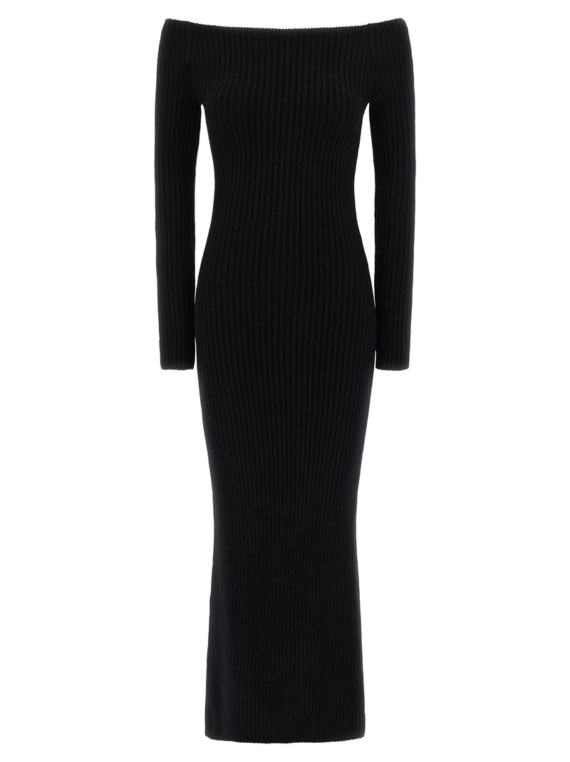 Max Mara Black Wool Long Dress