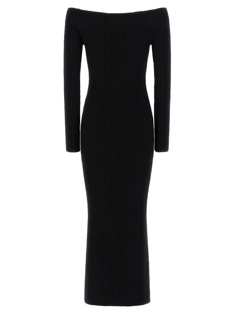 Max Mara Black Wool Long Dress
