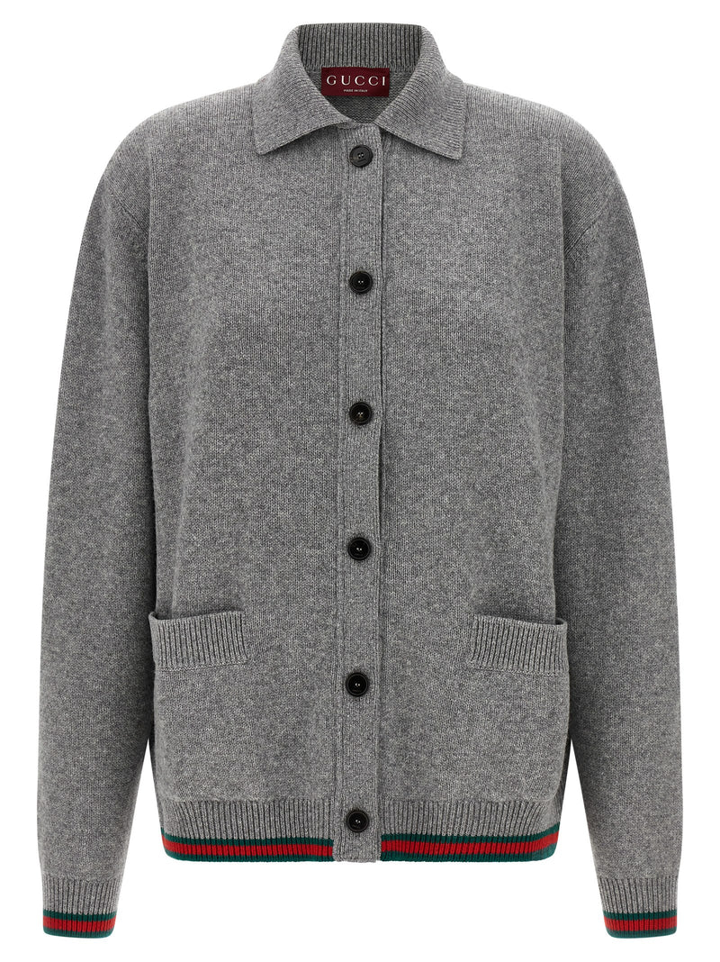 Gucci Gray Wool Cardigan
