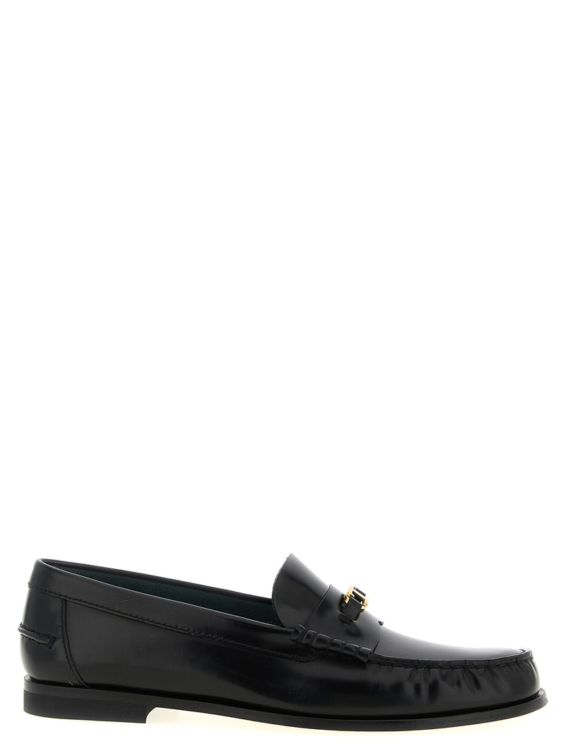 Tod's Black Calfskin Slip-On Loafers