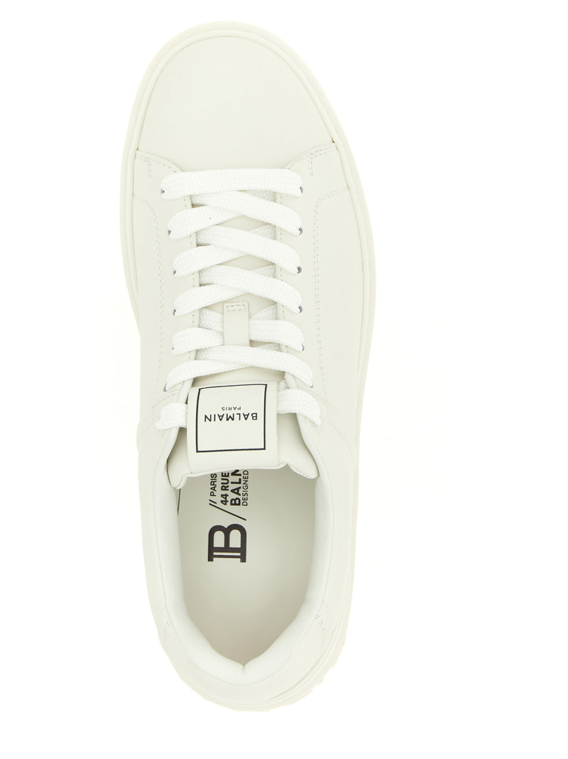 Balmain White Calfskin Sneakers