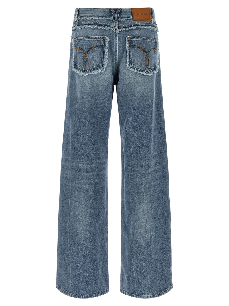 Versace Blue Cotton Boyfriend Jeans