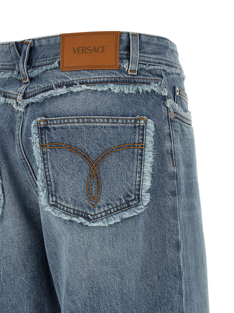 Versace Blue Cotton Boyfriend Jeans