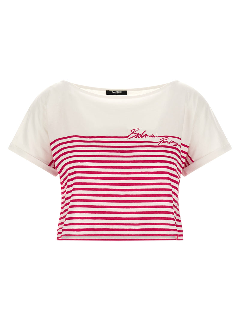 Balmain Fuchsia Cotton T-Shirt
