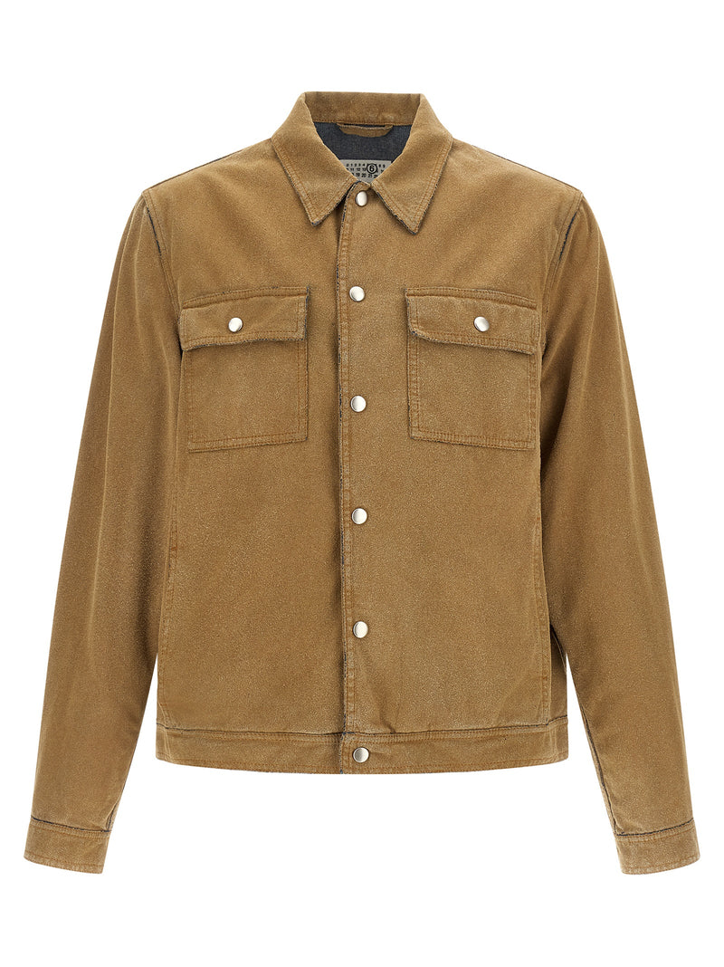 MM6 Maison Margiela Beige Cotton Denim Jacket