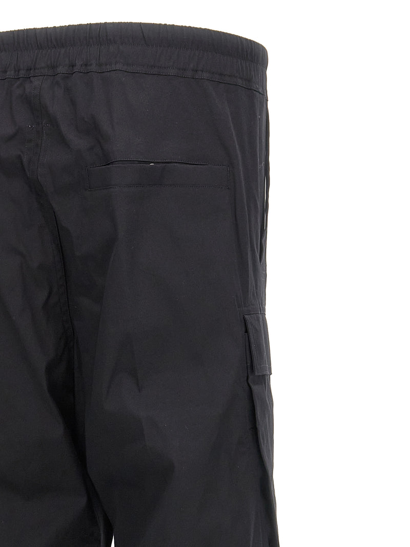 Rick Owens Black Cotton Cargo Pants