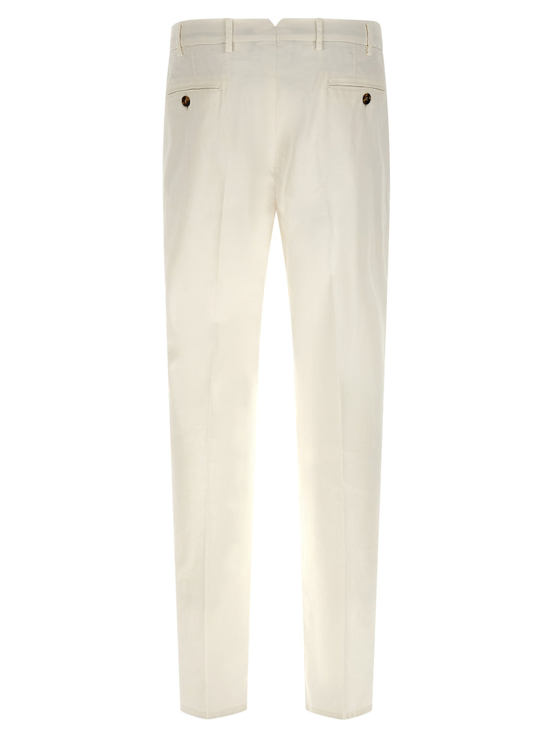 Brunello Cucinelli White Cotton Casual Pants