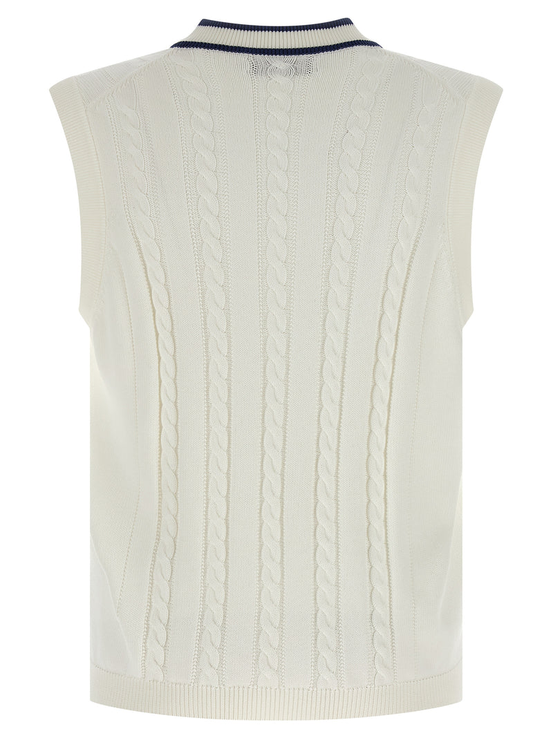 Brunello Cucinelli White Cotton Sleeveles Sweater