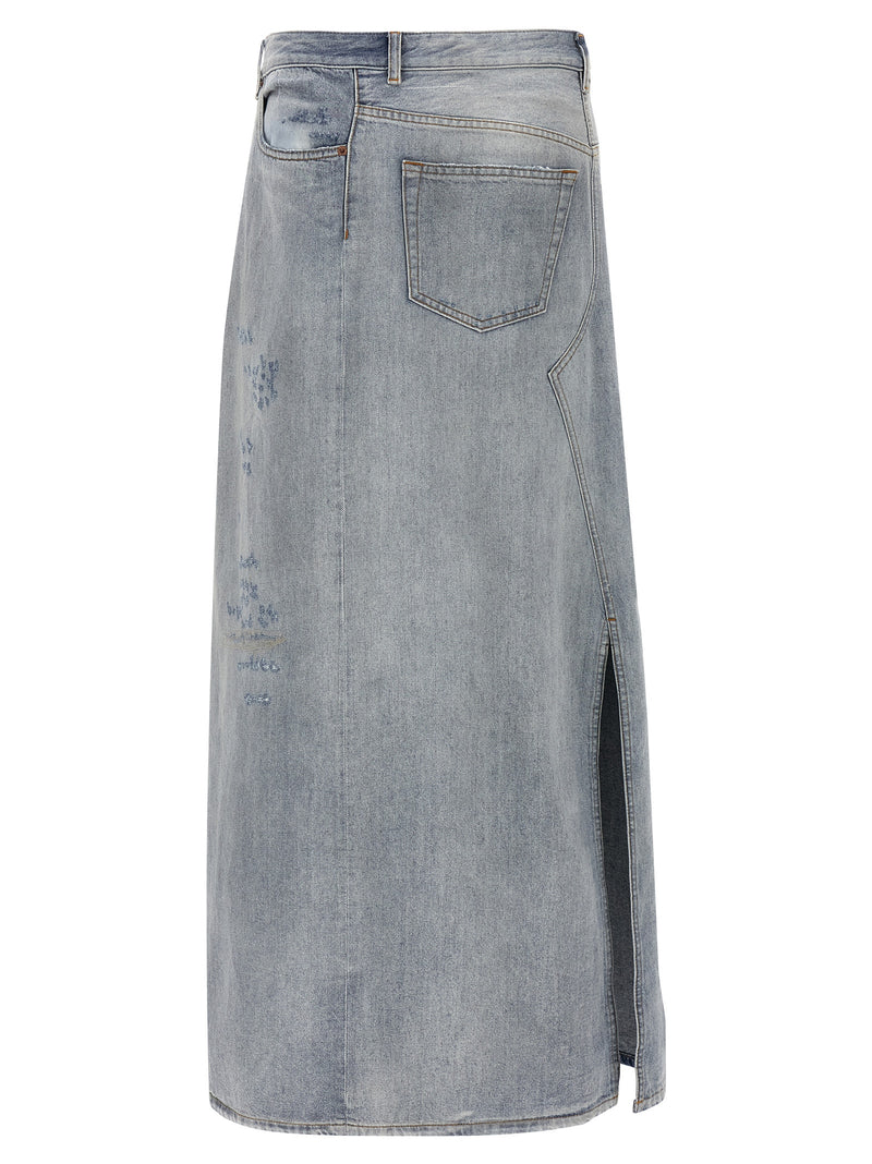MM6 Maison Margiela Blue Cotton Mini Skirt