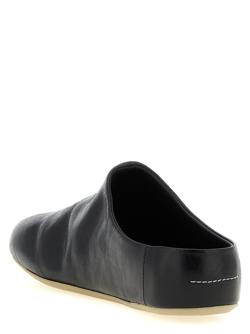 MM6 Maison Margiela Black Calfskin Clogs