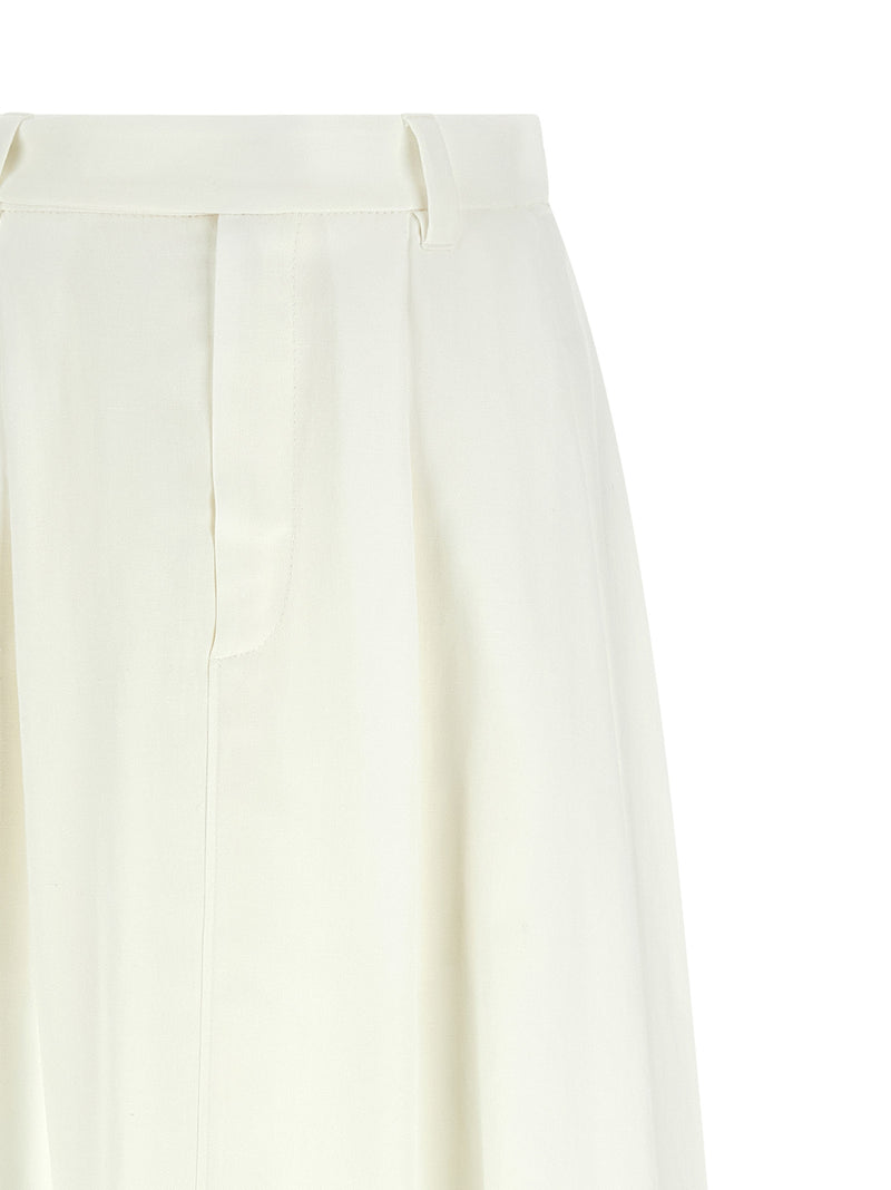 Brunello Cucinelli White Viscose Midi Skirt