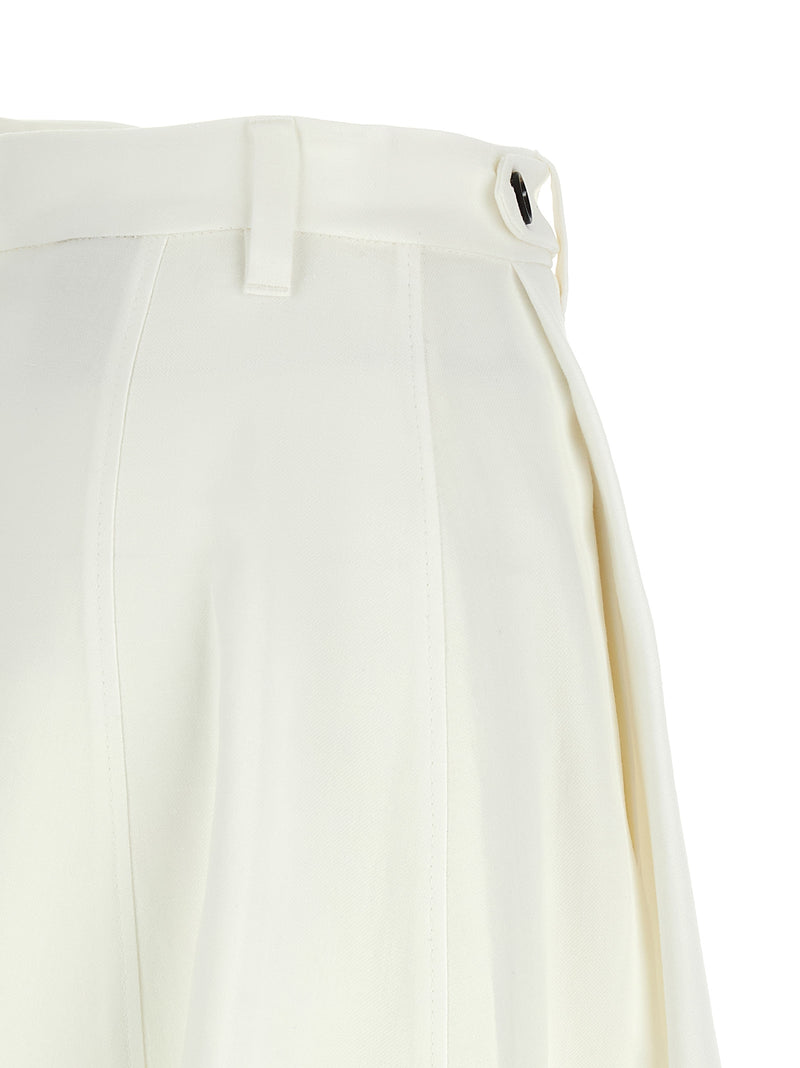 Brunello Cucinelli White Viscose Midi Skirt