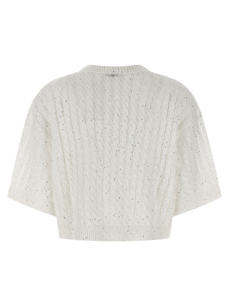 Brunello Cucinelli White Linen Cardigan